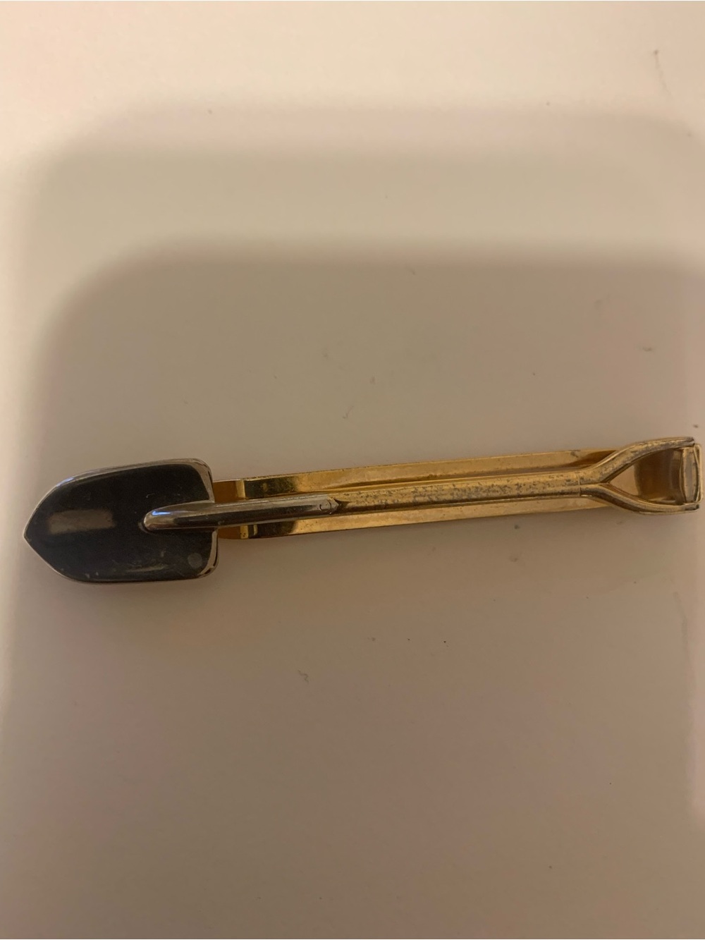 Gold and Black Shovel Tie Bar - Men Accessories